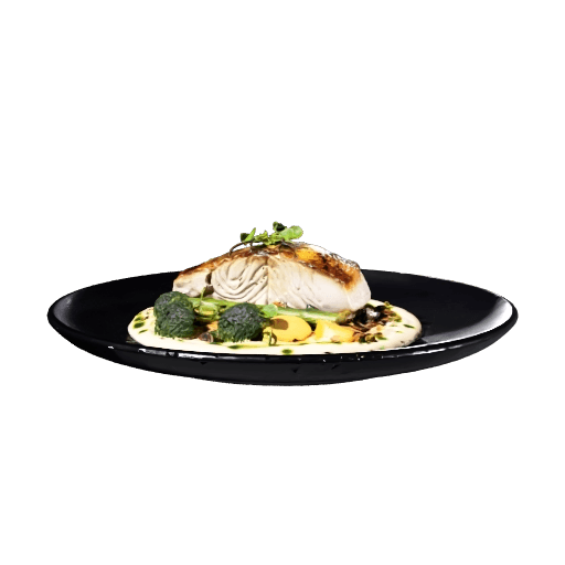 Roasted fish with seasonal vegetables