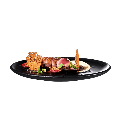Roasted duck breast, cherries, walnut shards & mash